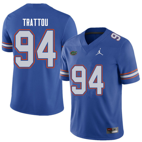 Jordan Brand Men #94 Justin Trattou Florida Gators College Football Jerseys Sale-Royal